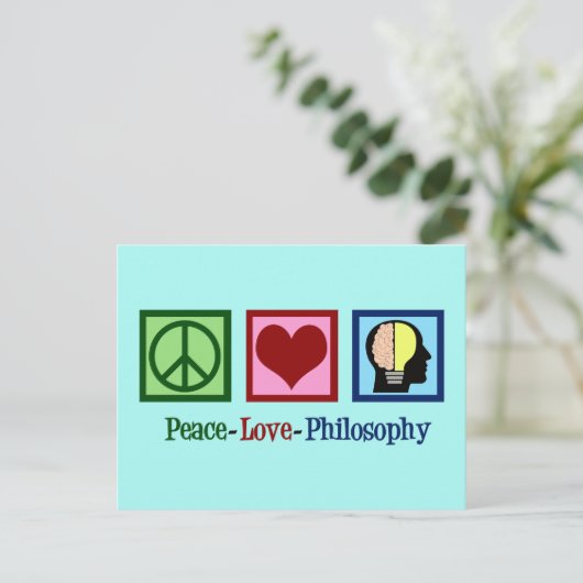 Peace Love Philosophy Briefkaart (Staand voorkant)