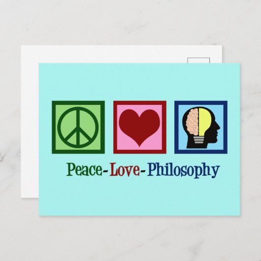 Peace Love Philosophy Briefkaart (Voorkant / Achterkant)