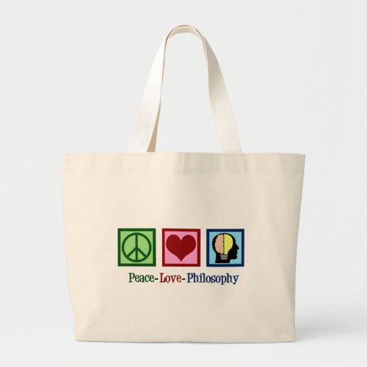 Peace Love Philosophy Grote Tote Bag (Voorkant)