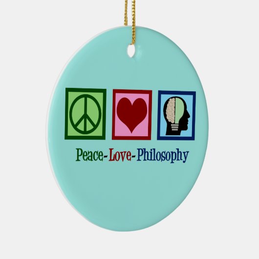 Peace Love Philosophy Keramisch Ornament (Rechts)