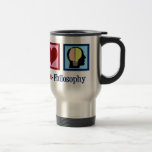 Peace Love Philosophy Reisbeker<br><div class="desc">Peace Love Philosophy gift voor een filosoof die de overhand had in filosofische studies op de universiteit. Geef uitdrukking aan uw gedachten over ons bestaan. Een schattig cadeau voor een filosofie-hoofdstudent of professor. Hij heeft een vredesteken,  een hart en de menselijke geest.</div>