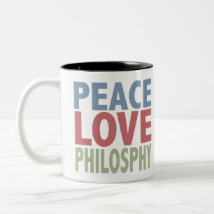 Peace Love Philosophy Tweekleurige Koffiemok