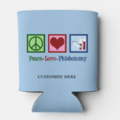 Peace Love Phlebotomie Custom Phlebotomist Lab Blikjeskoeler (Achterkant)
