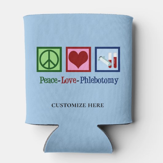 Peace Love Phlebotomie Custom Phlebotomist Lab Blikjeskoeler (Achterkant)