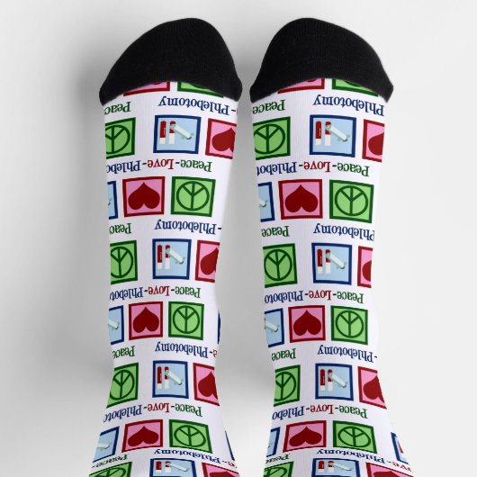 Peace Love Phlebotomie Cute Phlebotomist Sokken (Top)