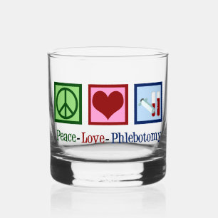 Peace Love Phlebotomie Cute Phlebotomist Whisky Glas