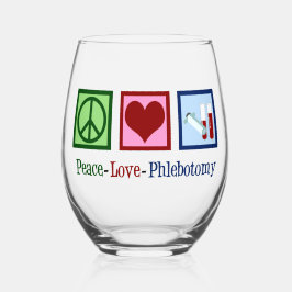 Peace Love Phlebotomie Cute Phlebotomist Wijnglas Zonder Voet