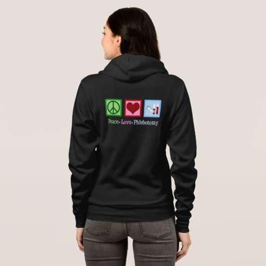Peace Love Phlebotomie Hoodie (Achterkant volledig)