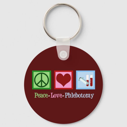 Peace Love Phlebotomie Sleutelhanger (Voorkant)
