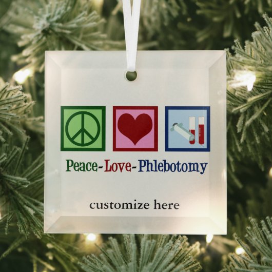 Peace Love Phlebotomy Persoonlijke Kerstmis Glas Ornament (Insitu)