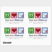 Peace Love Phlebotomy Schattige Custom Phlebotomis Rechthoekige Sticker (Vel)