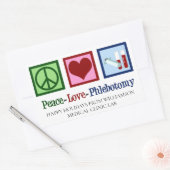 Peace Love Phlebotomy Schattige Custom Phlebotomis Rechthoekige Sticker (Envelop)