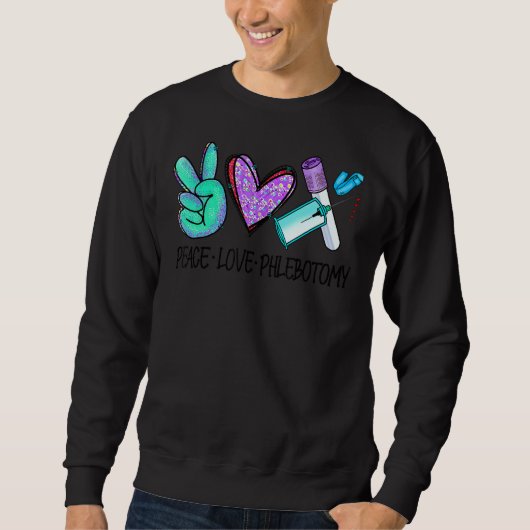 Peace Love Phlebotomy Vein Phlebotomist Leopard Trui (Voorkant)