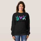 Peace Love Phlebotomy Vein Phlebotomist Leopard Trui (Voorkant volledig)
