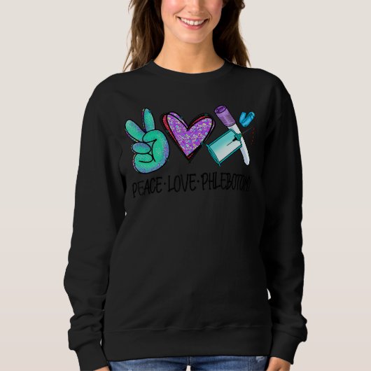 Peace Love Phlebotomy Vein Phlebotomist Leopard Trui (Voorkant)
