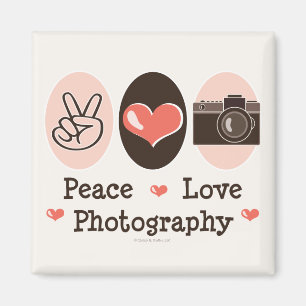 Peace Love Photography Camera Magnet