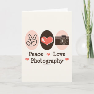 Peace Love Photography Camera Wenskaart Kaart