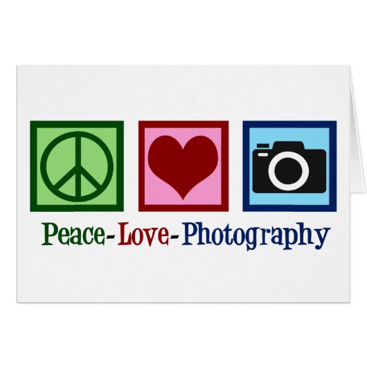 Peace Love Photography Studio Holiday Card (Voorkant Horizontaal)