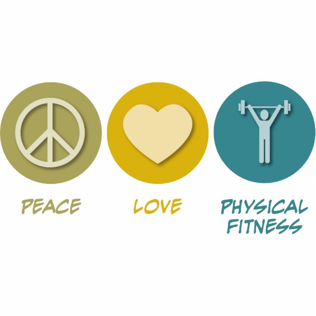 Peace Love Physical Fitness Education Fotobeeldje Ornament (Voorkant)