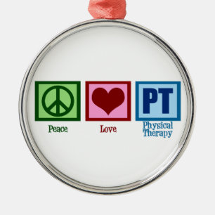 Peace Love Physical Therapist Metalen Ornament