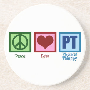 Peace Love Physical Therapist Zandsteen Onderzetter