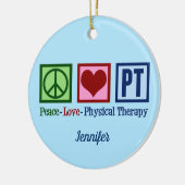 Peace Love Physical Therapute Cute Custom Kerstmis Keramisch Ornament (Links)