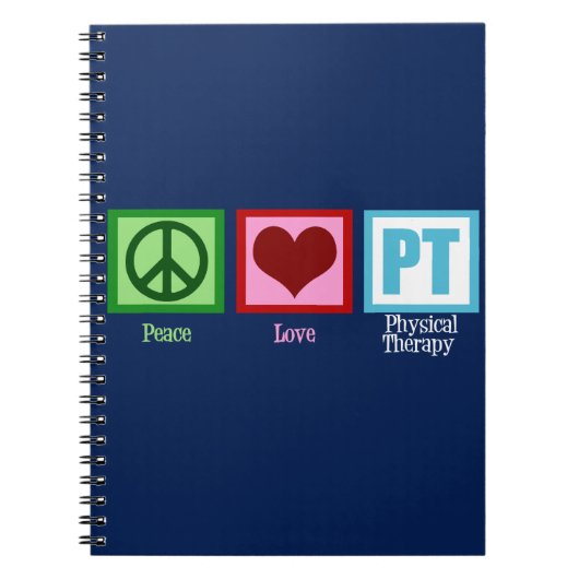 Peace Love Physical Therapy Blue PT Notitieboek (Voorkant)
