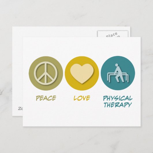 Peace Love Physical Therapy Briefkaart (Voorkant / Achterkant)