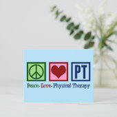Peace Love Physical Therapy Briefkaart (Staand voorkant)