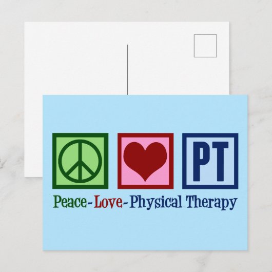 Peace Love Physical Therapy Briefkaart (Voorkant / Achterkant)