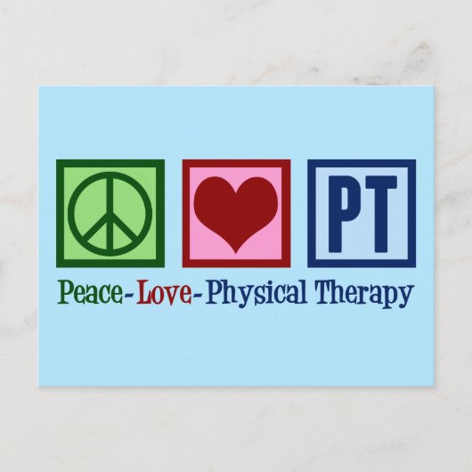 Peace Love Physical Therapy Briefkaart (Voorkant)