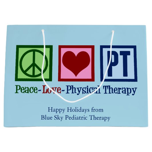 Peace Love Physical Therapy Custom PT Groot Cadeauzakje (Voorkant)