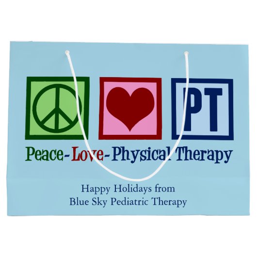 Peace Love Physical Therapy Custom PT Groot Cadeauzakje (Achterkant)