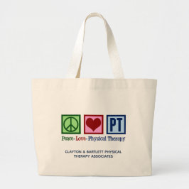 Peace Love Physical Therapy Custom PT Kantoor Grote Tote Bag