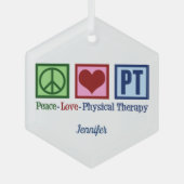 Peace Love Physical Therapy Custom PT Kerstmis Glas Ornament (Voorkant)