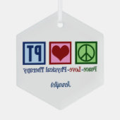 Peace Love Physical Therapy Custom PT Kerstmis Glas Ornament (Achterkant)