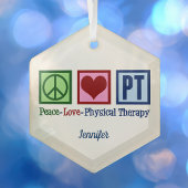 Peace Love Physical Therapy Custom PT Kerstmis Glas Ornament