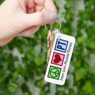 Peace Love Physical Therapy Cute Personalized PT Sleutelhanger