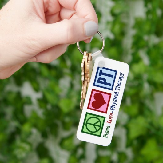 Peace Love Physical Therapy Cute Personalized PT Sleutelhanger (Hand)
