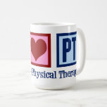 Peace Love Physical Therapy Cute PT Koffiemok<br><div class="desc">Een vredesteken, hart en de letters PT voor een fysiotherapeut. Mok van Peace Love Physical Therapy</div>