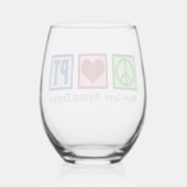 Peace Love Physical Therapy Cute PT Wijnglas Zonder Voet (Achterkant)