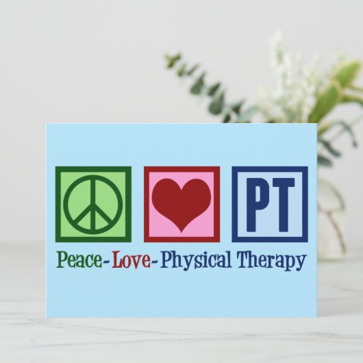 Peace Love Physical Therapy Kaart (Staand voorkant)