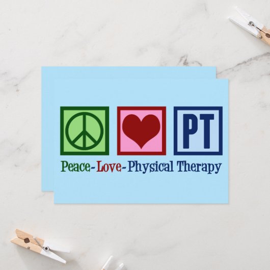 Peace Love Physical Therapy Kaart (Voorkant / Achterkant in situ)