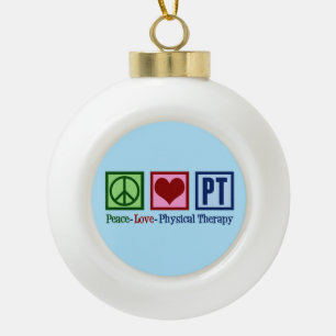 Peace Love Physical Therapy Keramische Bal Ornament