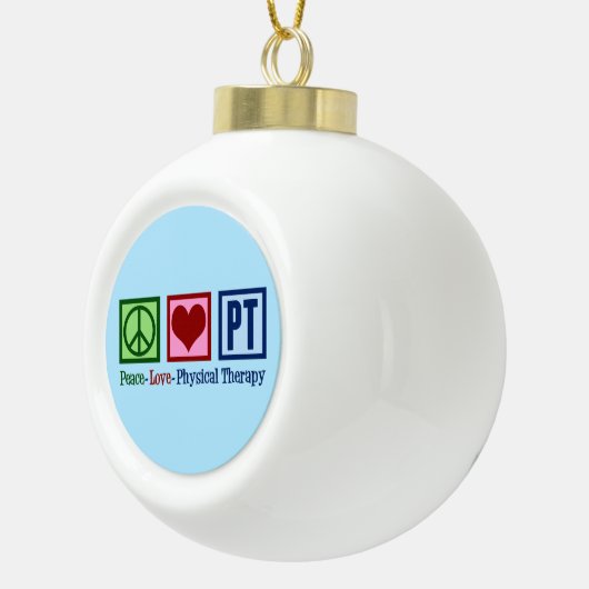 Peace Love Physical Therapy Keramische Bal Ornament (Rechts)