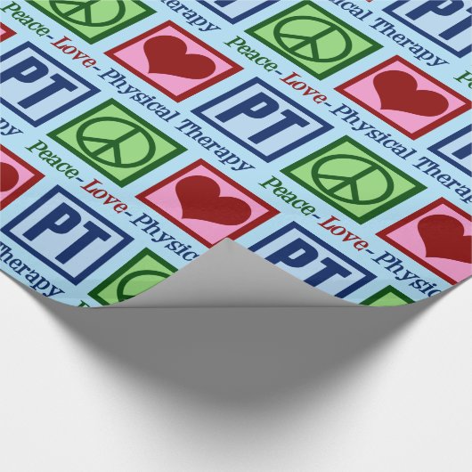 Peace Love Physical Therapy Kerstmis Cadeaupapier (Hoek)