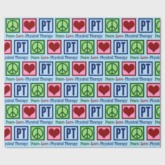 Peace Love Physical Therapy Kerstmis Cadeaupapier (Vlak)