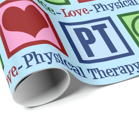 Peace Love Physical Therapy Kerstmis Cadeaupapier (Rol Hoek)