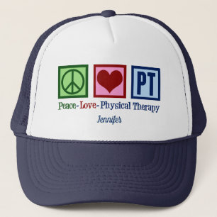 Peace Love Physical Therapy Personalized PT Trucker Pet