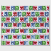 Peace Love Physical Therapy PT-kerstmis Cadeaupapier (Vlak)